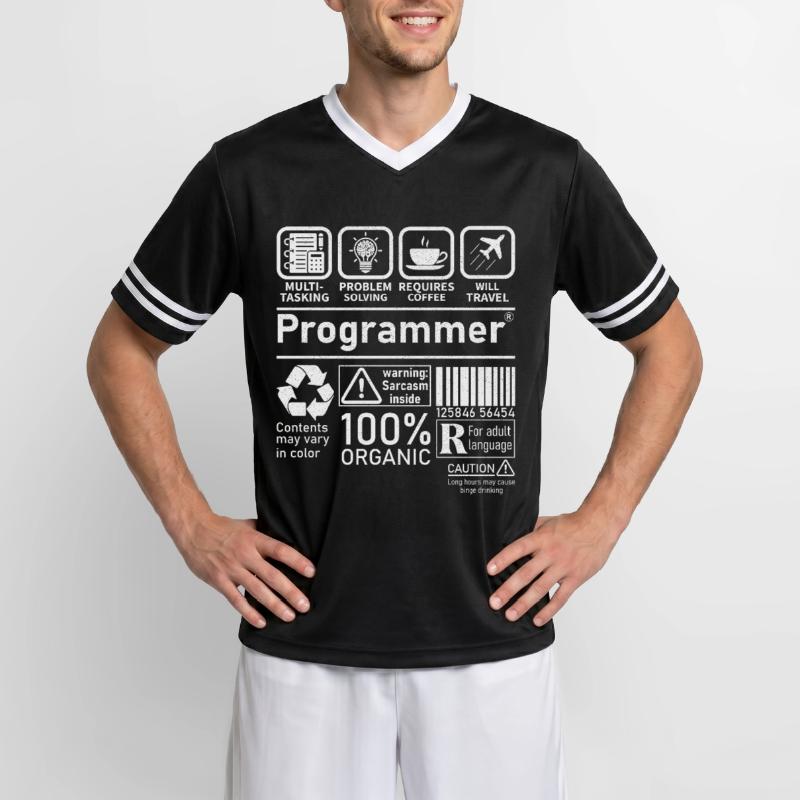 Programmer multi tasking problem solving requires Unisex Football Style Mesh T-Shirt