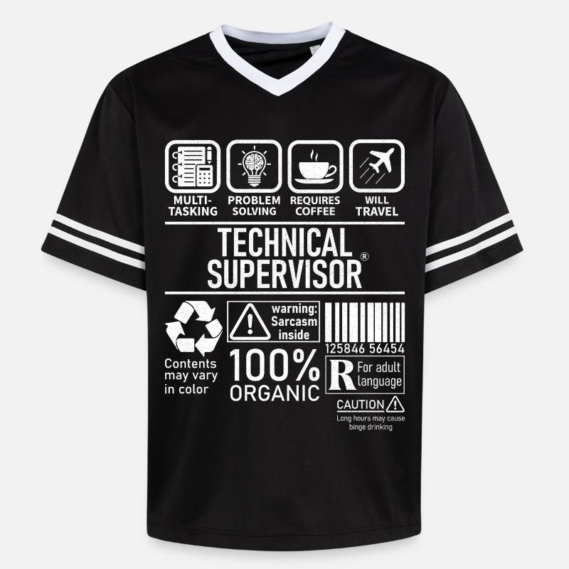 Superviseur technique multitâche résolution de problèmes - T-shirt de foot unisexe en mesh - noir/blanc