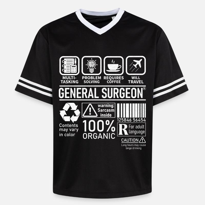 General Surgeon multi tasking problem solving - Unisex Football Style Mesh T-Shirt - Schwarz/Weiß