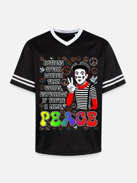 Frieden ist das Wichtigste - Unisex Football Style Mesh T-Shirt - Schwarz/Weiß