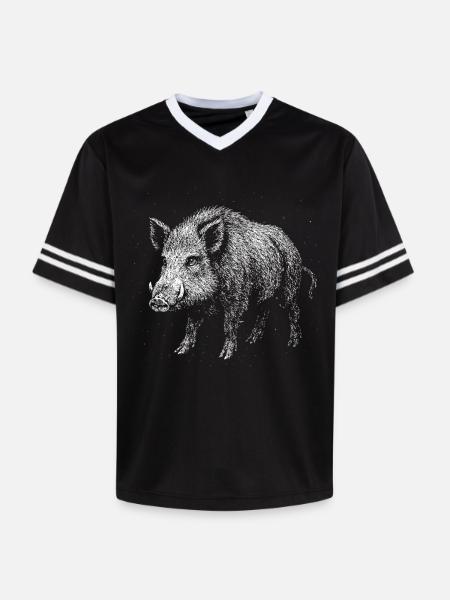 Sanglier - T-shirt de foot unisexe en mesh - noir/blanc