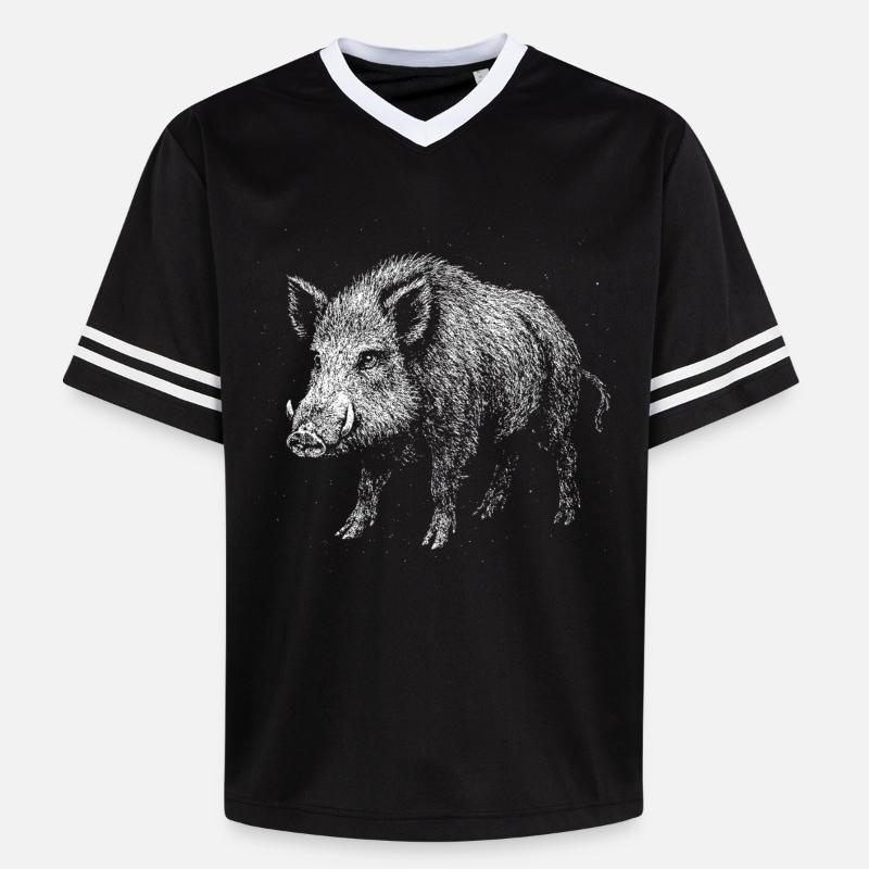 Sanglier - Unisex Football Style Mesh T-Shirt - noir/blanc