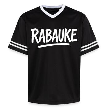 Yob - Unisex Football Style Mesh T-Shirt - black/white - Front - AI Model Female 172 light (172cm) & AI Model Male 185 light (185cm)