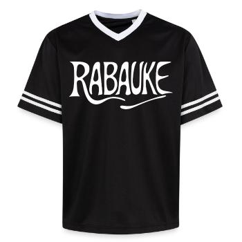 Yob - Unisex Football Style Mesh T-Shirt - black/white - Front - AI Model Female 172 light (172cm) & AI Model Male 185 light (185cm)