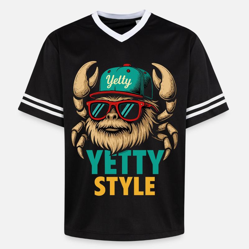 Graphisme Yeti Style Yetty - Unisex Football Style Mesh T-Shirt - noir/blanc