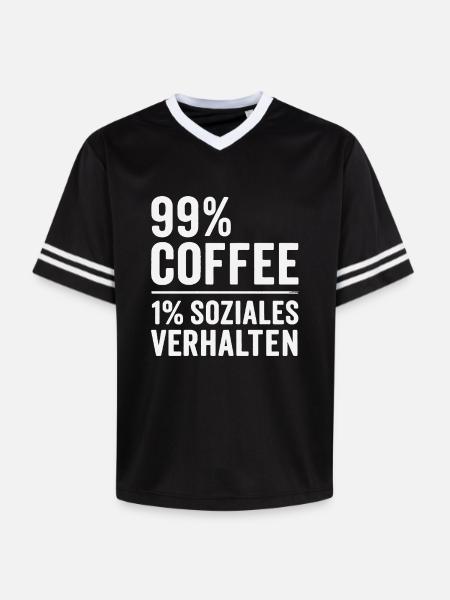 99% Coffee - Unisex Football Style Mesh T-Shirt - black/white