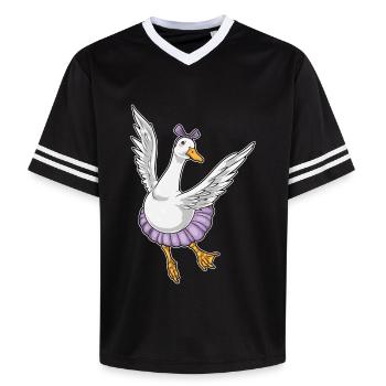 Ente Ballerina Ballett Tanz - Unisex Football Style Mesh T-Shirt - Schwarz/Weiß - Vorne - AI Model Female 172 light (172cm) & AI Model Male 185 light (185cm)