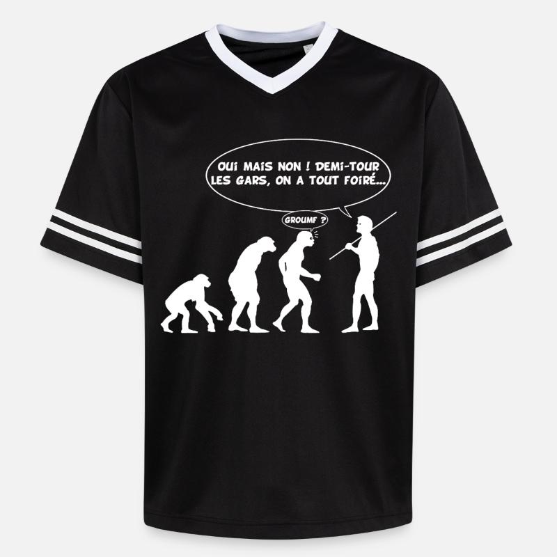 Evolution error (white) - Unisex Football Style Mesh T-Shirt - black/white
