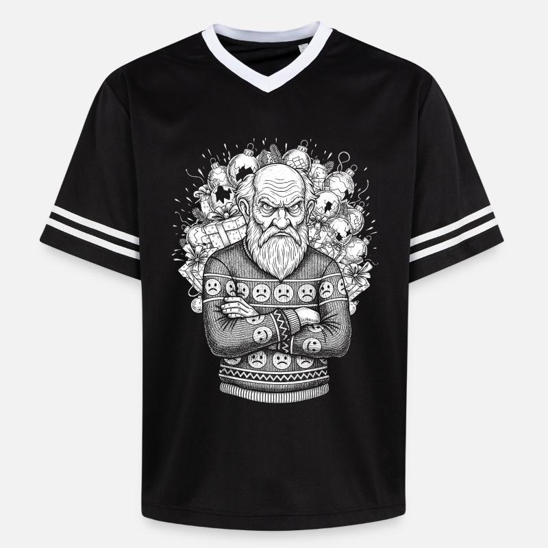 Pull de Noël moche - T-shirt de foot unisexe en mesh - noir/blanc