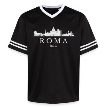 La silhouette de Rome, j’adore Rome - T-shirt de foot unisexe en mesh - noir/blanc - Devant - AI Model Female 172 light (172cm) & AI Model Male 185 light (185cm)