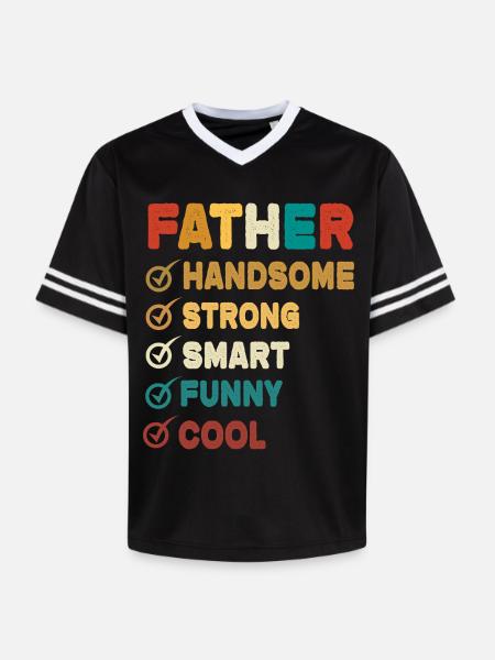 Dad Father Father's Day - Unisex Football Style Mesh T-Shirt - black/white