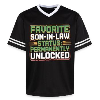 Belle-mère rétro drôle beau-père - T-shirt de foot unisexe en mesh - noir/blanc - Devant - AI Model Female 172 light (172cm) & AI Model Male 185 light (185cm)