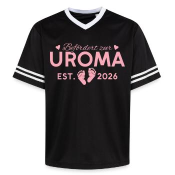 Promoted to great-grandmother 2026 great-grandmother - Unisex Football Style Mesh T-Shirt - black/white - Front - AI Model Female 172 light (172cm) & AI Model Male 185 light (185cm)