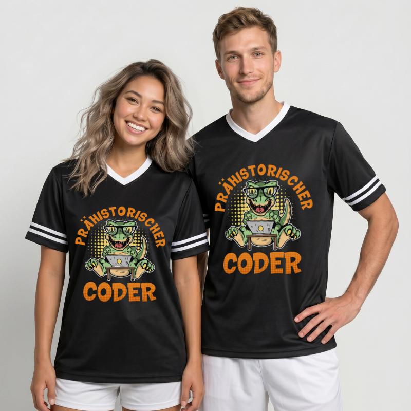 Programmation PRÉHISTORIQUE : Divertissement du CODER T-shirt de foot unisexe en mesh