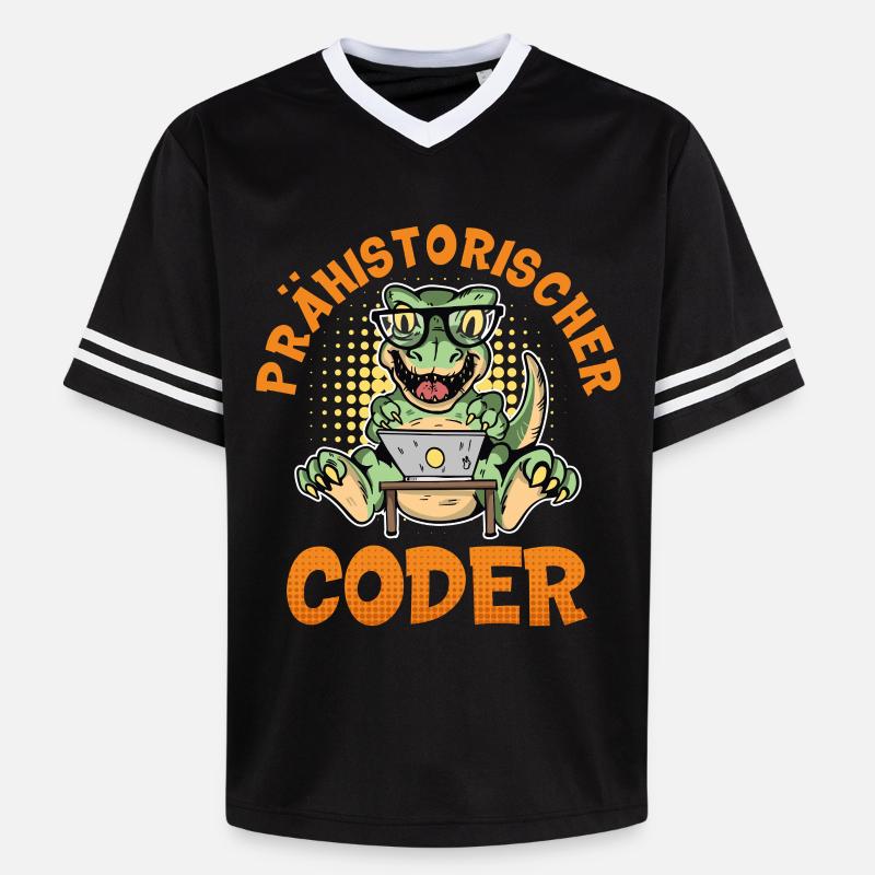 Programmation PRÉHISTORIQUE : Divertissement du CODER - T-shirt de foot unisexe en mesh - noir/blanc