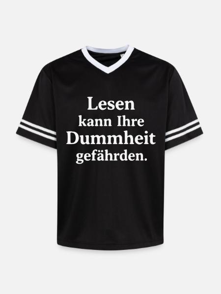 Reading can jeopardize your stupidity - Unisex Football Style Mesh T-Shirt - black/white