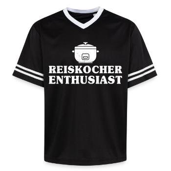 Cuisson du cuiseur à riz DIVERTISSEMENT PASSIONNÉ - T-shirt de foot unisexe en mesh - noir/blanc - Devant - AI Model Female 172 light (172cm) & AI Model Male 185 light (185cm)