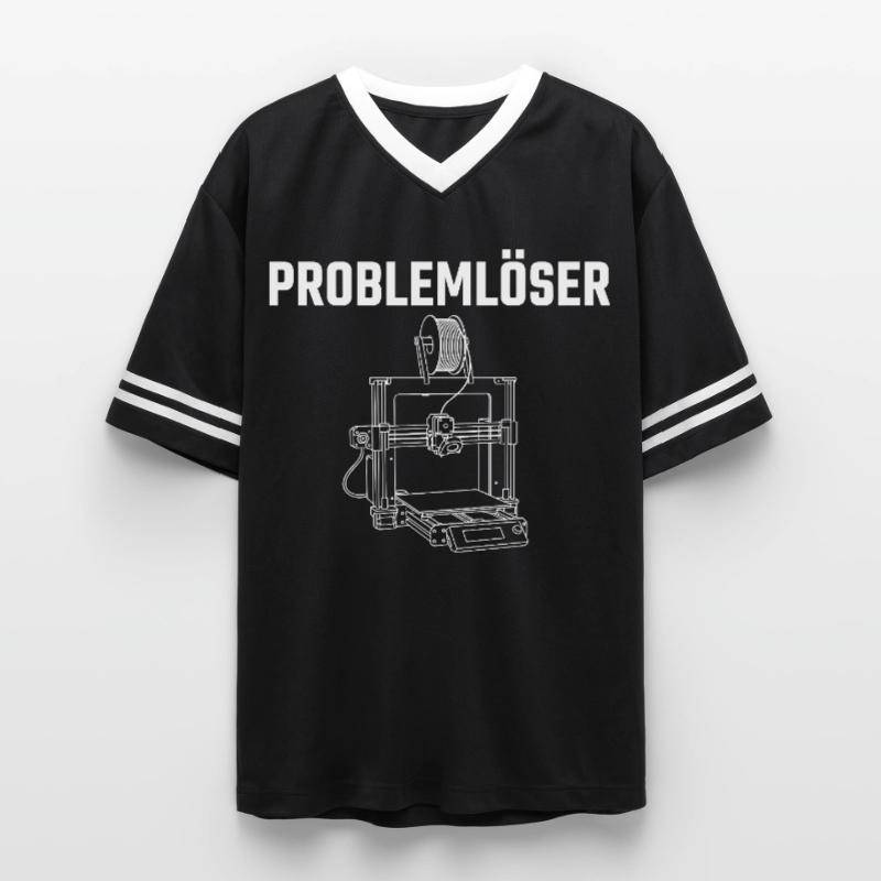 Problem Solver 3D Printer – Maker Statement Design Unisex Football Style Mesh T-Shirt