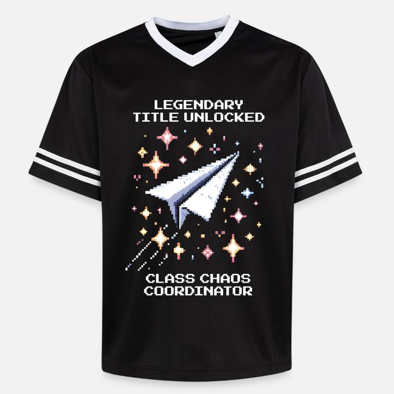 Legendärer Titel freigeschaltet | Klassenchaos - Unisex Football Style Mesh T-Shirt - Schwarz/Weiß