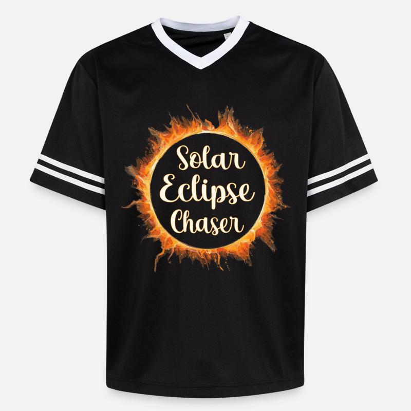 Solar eclipse chaser - Unisex Football Style Mesh T-Shirt - black/white