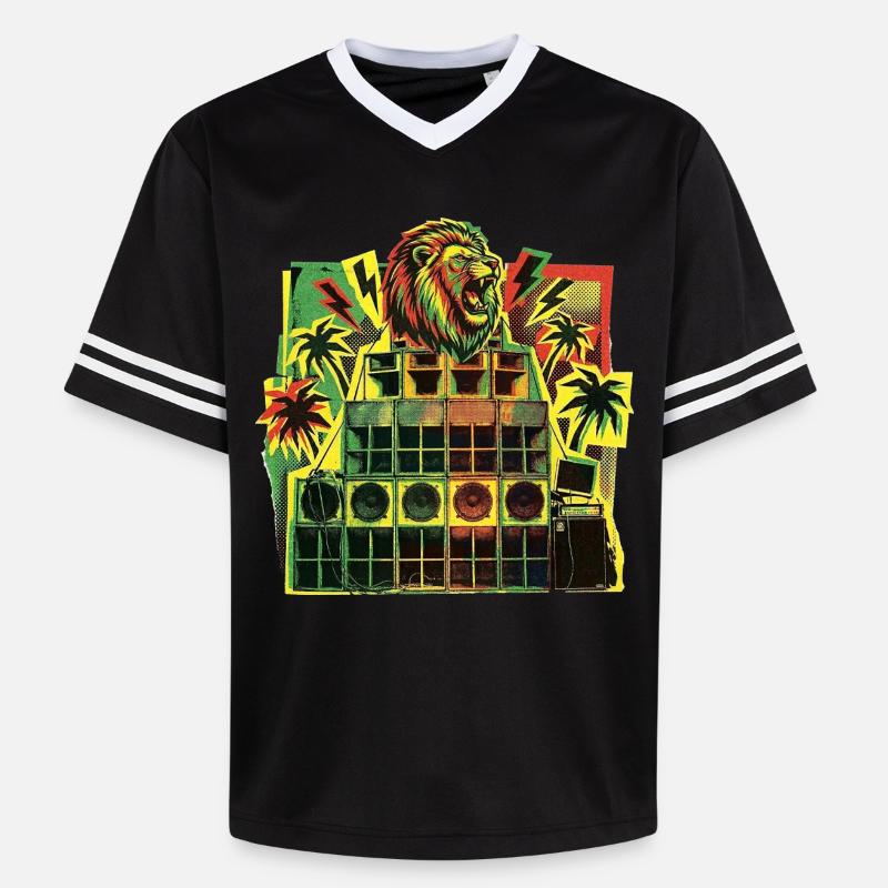 Système de son Jungle Dancehall - T-shirt de foot unisexe en mesh - noir/blanc
