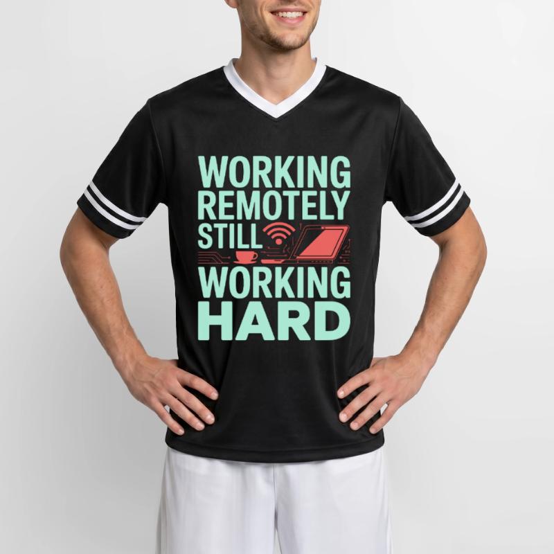 Remote Developer Working Remotely Web Programmer Unisex Football Style Mesh T-Shirt