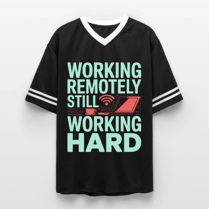 Remote Developer Working Remotely Web Programmer Unisex Football Style Mesh T-Shirt