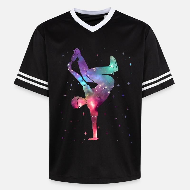 Breakdance Breakdancer Breakdance Breakdance Spatial - T-shirt de foot unisexe en mesh - noir/blanc