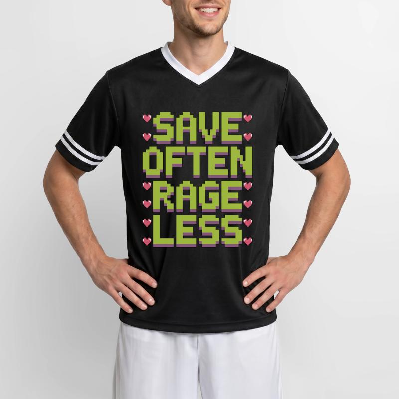 Game Developer Save Often Rage Less Web Developer Unisex Football Style Mesh T-Shirt