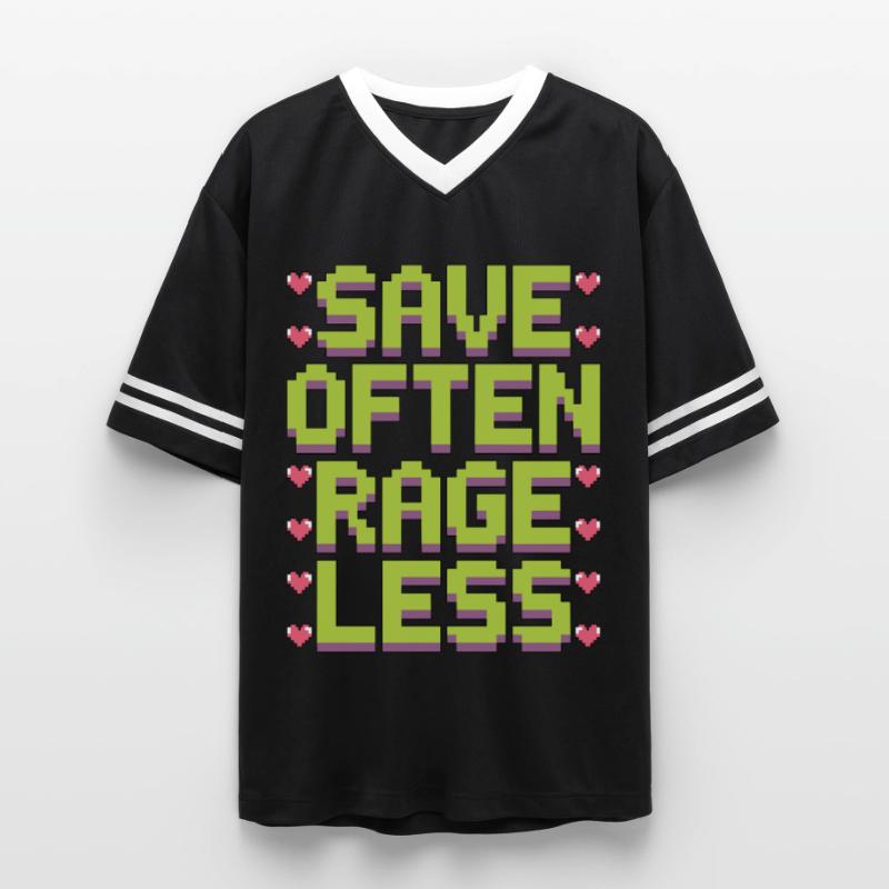 Game Developer Save Often Rage Less Web Developer Unisex Football Style Mesh T-Shirt