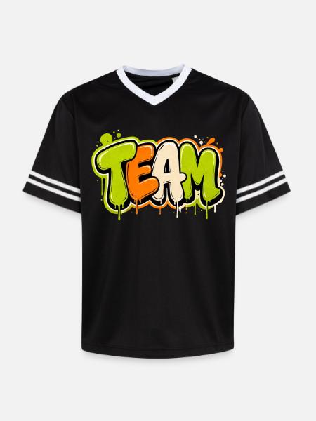 Team - Unisex Football Style Mesh T-Shirt - black/white