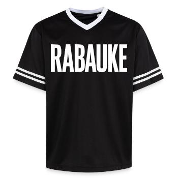 Yob - Unisex Football Style Mesh T-Shirt - black/white - Front - AI Model Female 172 light (172cm) & AI Model Male 185 light (185cm)