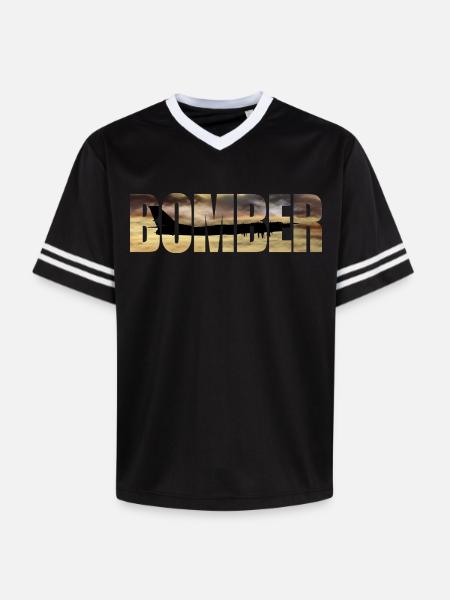 Bomber Tu-95 - Unisex Football Style Mesh T-Shirt - black/white