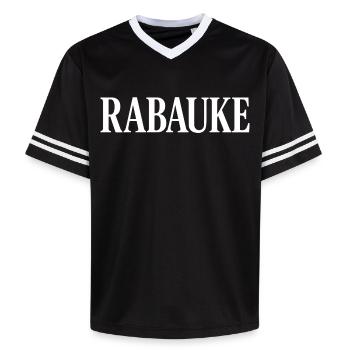 Yob - Unisex Football Style Mesh T-Shirt - black/white - Front - AI Model Female 172 light (172cm) & AI Model Male 185 light (185cm)