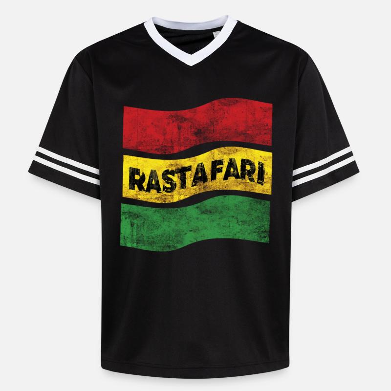 Rastafari Drapeau - T-shirt de foot unisexe en mesh - noir/blanc
