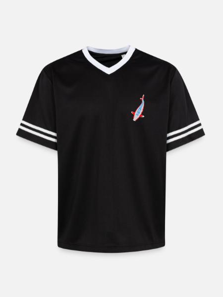 Koi - Nishikigoi - Unisex Football Style Mesh T-Shirt - black/white