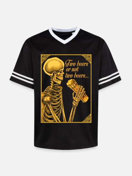 ZWEI BIERE ODER NICHT ZWEI BIERE - Unisex Football Style Mesh T-Shirt - Schwarz/Weiß