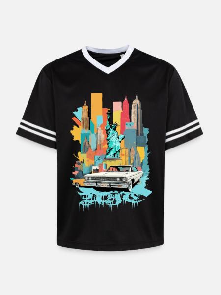 New York City - Unisex Football Style Mesh T-Shirt - black/white