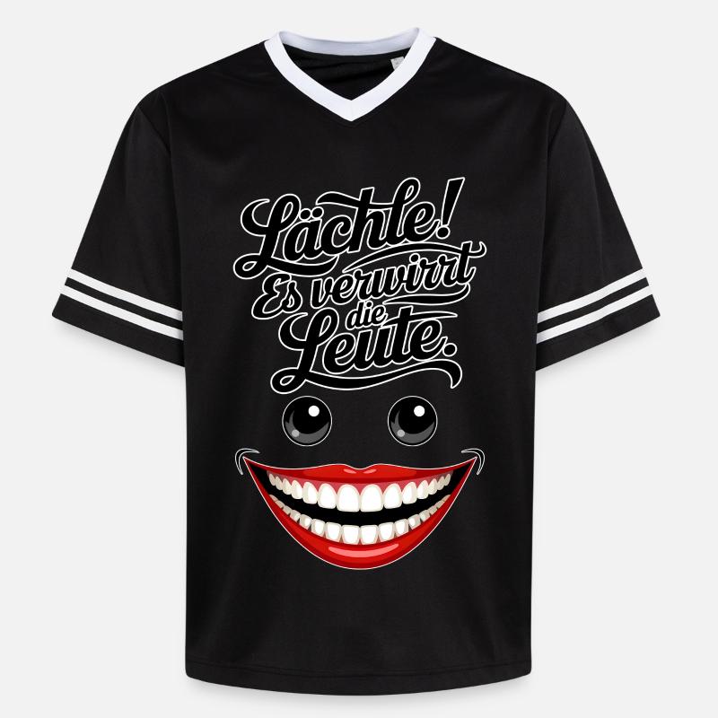 Toujours souriant - Unisex Football Style Mesh T-Shirt - noir/blanc