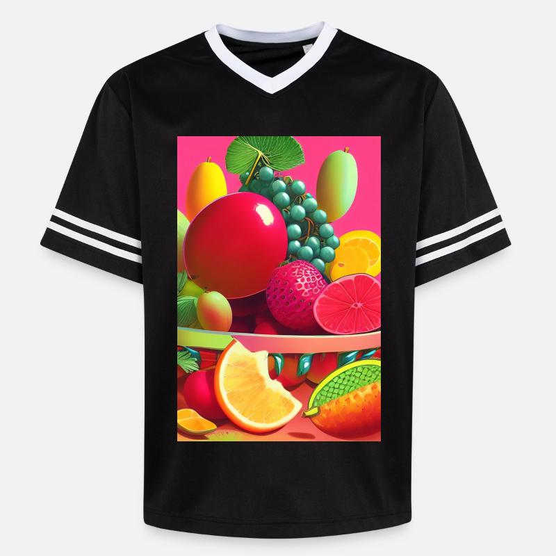 Fruit - T-shirt de foot unisexe en mesh - noir/blanc
