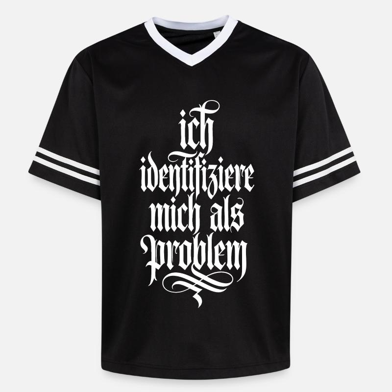 I identify as a problem - Unisex Football Style Mesh T-Shirt - black/white