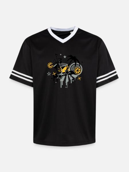 cocktail_bar - Unisex Football Style Mesh T-Shirt - black/white