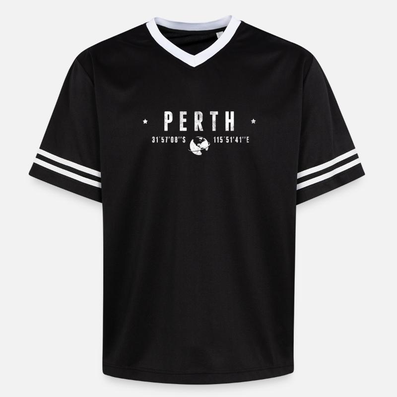Perth - Unisex Football Style Mesh T-Shirt - black/white