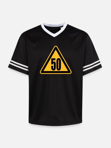Achtung 50 - Unisex Football Style Mesh T-Shirt - Schwarz/Weiß
