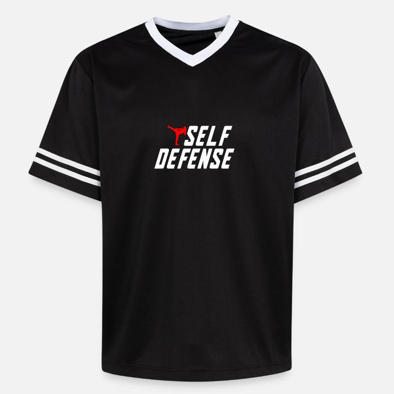Conception de motif d’autodéfense - T-shirt de foot unisexe en mesh - noir/blanc