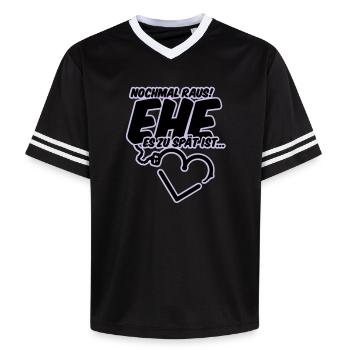 polterabend hochzeit junggesellenabschied - Unisex Football Style Mesh T-Shirt - Schwarz/Weiß - Vorne - AI Model Female 172 light (172cm) & AI Model Male 185 light (185cm)