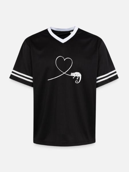 Chameleon Reptile Terrarium Pet Gift - Unisex Football Style Mesh T-Shirt - black/white