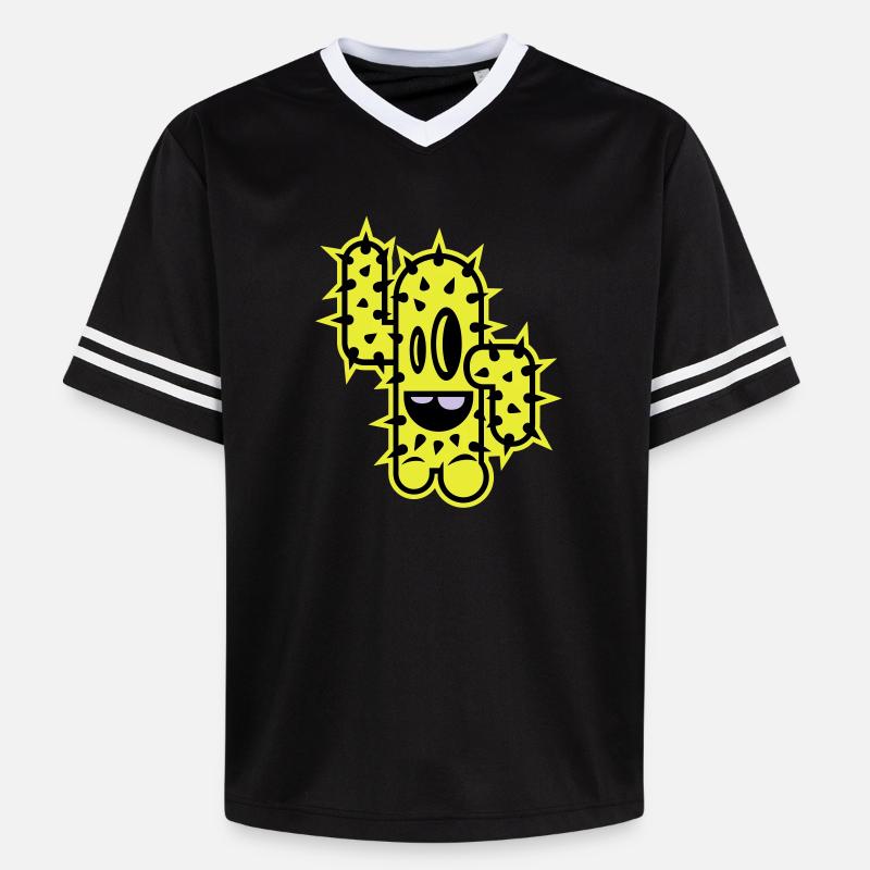 kaktus high five comic - Unisex Football Style Mesh T-Shirt - Schwarz/Weiß