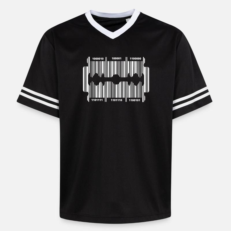 Rasierklinge mit Code - Unisex Football Style Mesh T-Shirt - Schwarz/Weiß