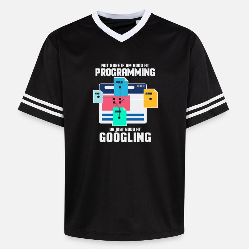 Programmierer Programmieren IT Computer Geschenk - Unisex Football Style Mesh T-Shirt - Schwarz/Weiß